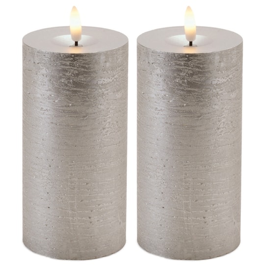 Melrose Metallic Silver FIA WICK LED Candles